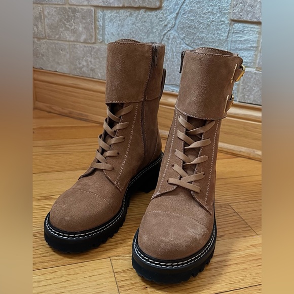 See by Chloe Mallory Suede Combat Boots - Picture 6 of 13